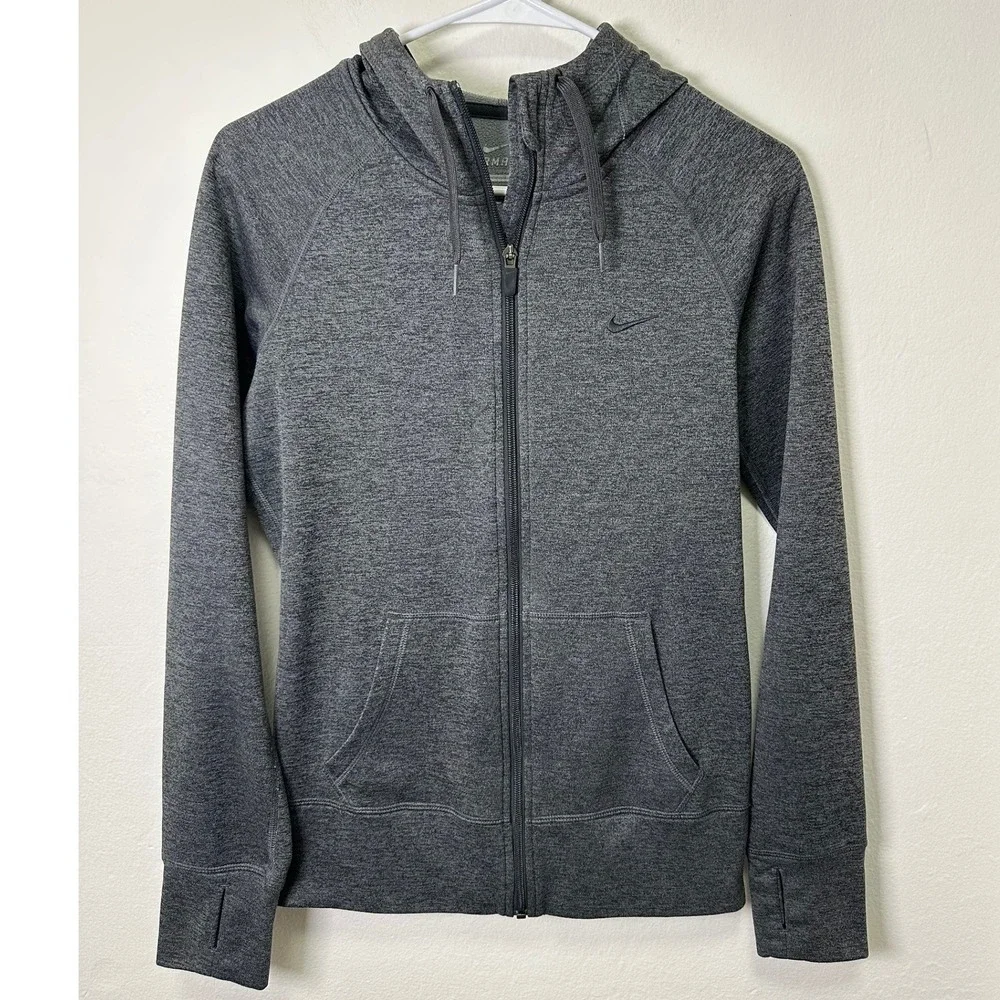 Nike Therma Fit Full Zip Hoodie Gray Heather Women's XS Athletic‎ Warm